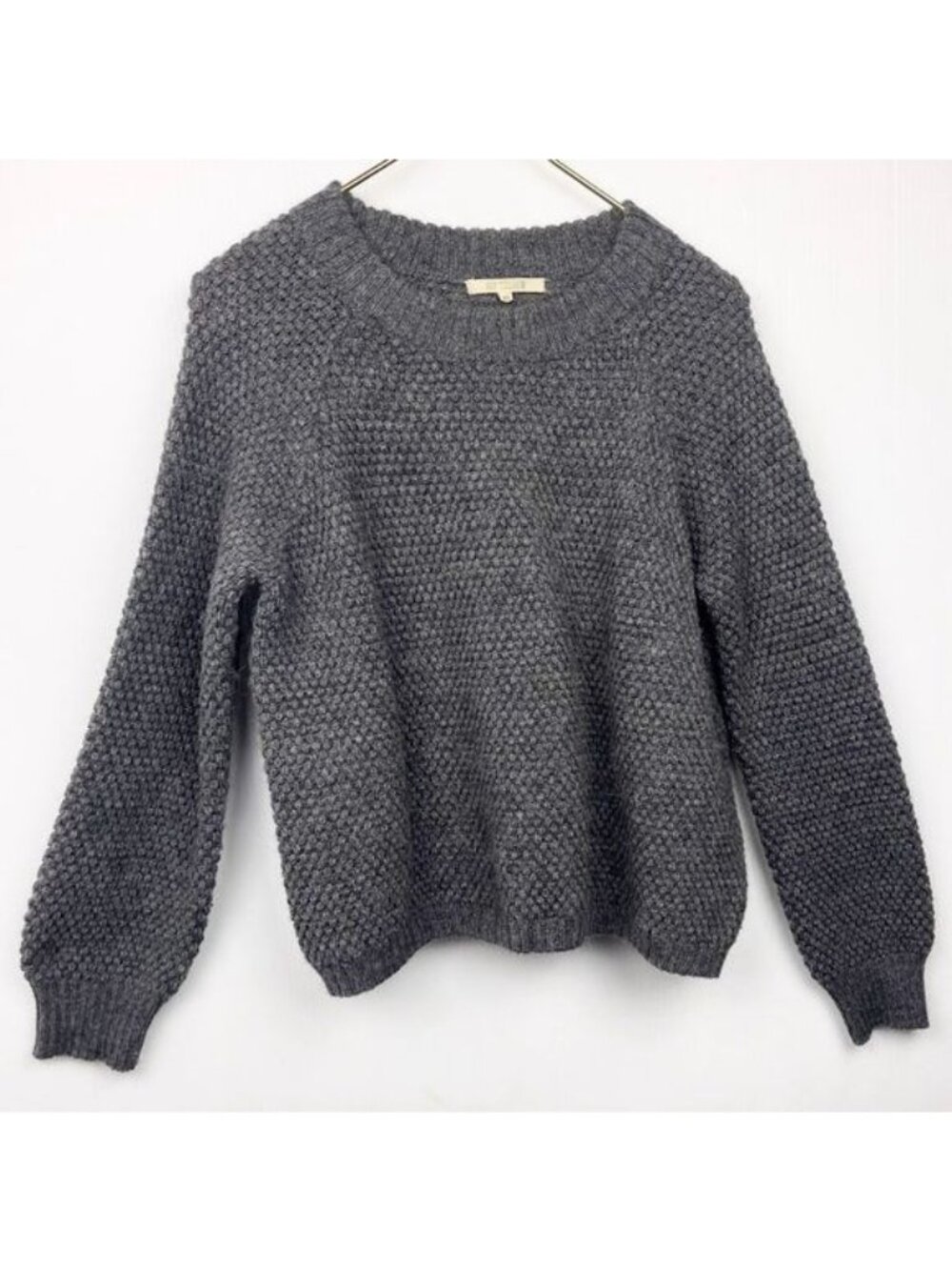 ALI GOLDEN MERINO AND ALPACA MOCK TURTLENECK GREY SWEATER SMALL - Picture 6 of 6